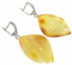 Сережки бурштинові в фігурному кріпленні